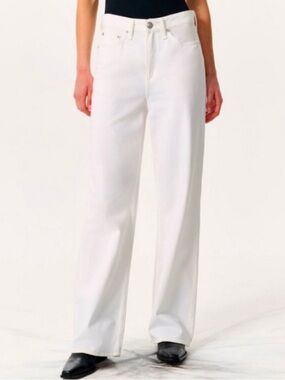 rag & bone Featherweight Logan Mid-Rise Wide Jeans Optic White